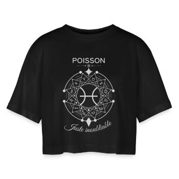 Poisson Juste Inoubliable 1 - T-shirt court oversize Femme - noir - Devant - AI Model Female 172 light (172cm)