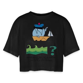 Savoir où aller avec les Shadoks ! - T-shirt court oversize Femme - noir - Devant - AI Model Female 172 light (172cm)