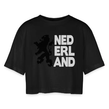 nederland leeuw oranje 2c - T-shirt court oversize Femme - noir - Devant - AI Model Female 172 light (172cm)