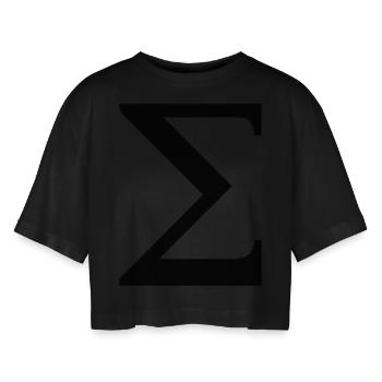 Sigma greek alphabet - T-shirt court oversize Femme - noir - Devant - AI Model Female 172 light (172cm)
