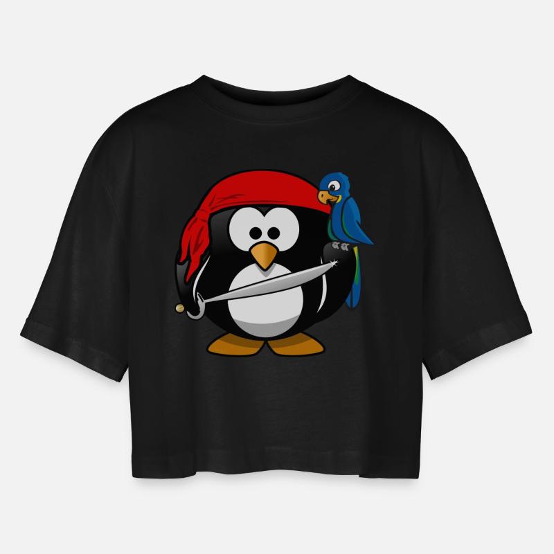 Pirate pirate pirate - Women’s Oversized Cropped T-Shirt - black