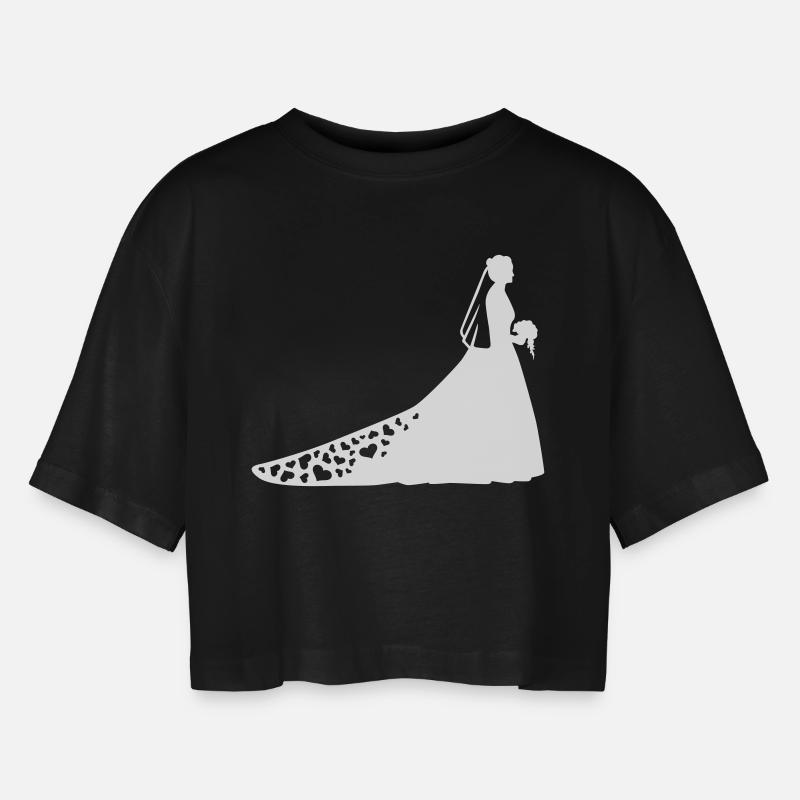 Bride - Women’s Oversized Cropped T-Shirt - black