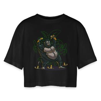 T-shirt Singe Banane - T-shirt court oversize Femme - noir - Devant - AI Model Female 172 light (172cm)