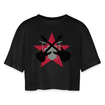 band - T-shirt court oversize Femme - noir - Devant - AI Model Female 172 light (172cm)
