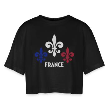 France Français Française French Frankreich - T-shirt court oversize Femme - noir - Devant - AI Model Female 172 light (172cm)