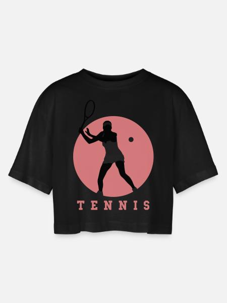 tennisspielerin_01_a_2c - T-shirt court oversize Femme - noir