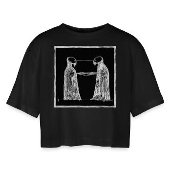 Inner Spark! Boom! - Women’s Oversized Cropped T-Shirt - black - Front - AI Model Female 172 light (172cm)