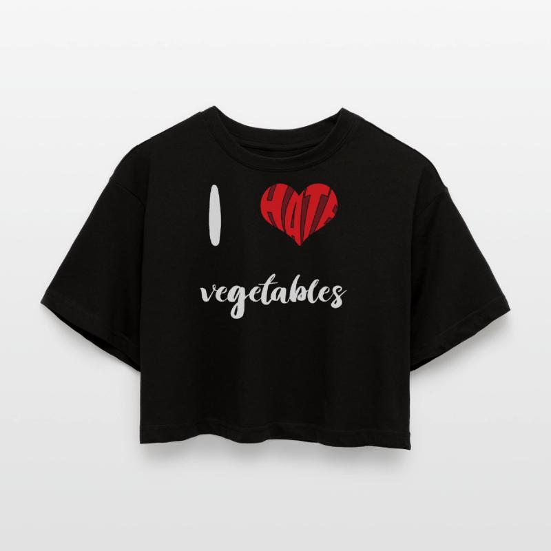 Hate Vegetables Stop Hate Anti Hate Women’s Oversized Cropped T-Shirt
