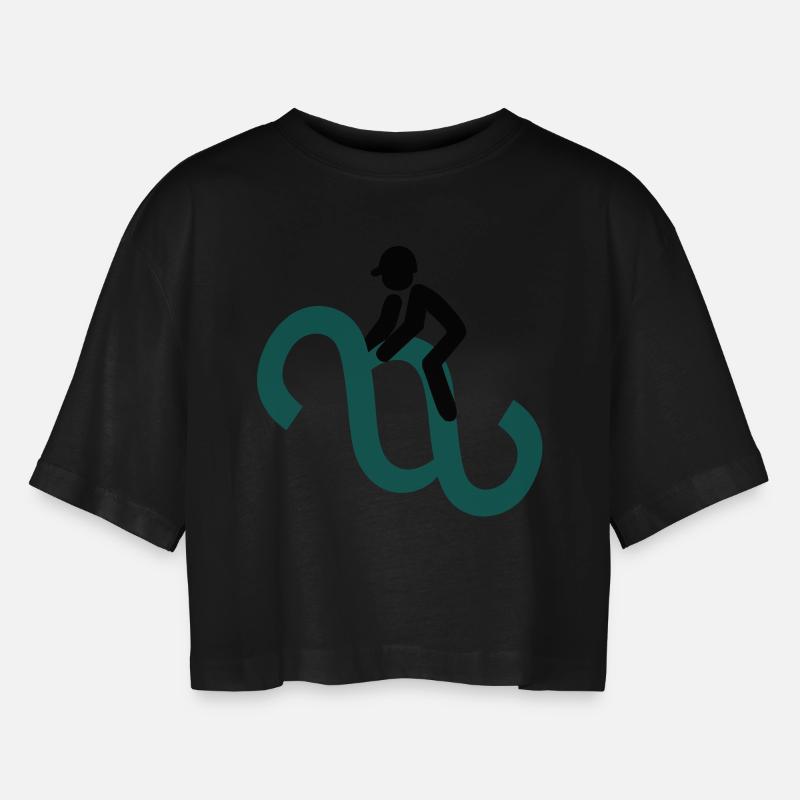 Paragraphenreiter Color - Women’s Oversized Cropped T-Shirt - black