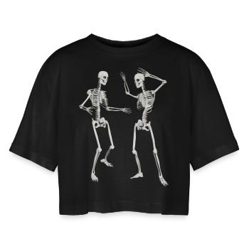 Tanzen - Frauen Oversized Cropped T-Shirt - Schwarz - Vorne - AI Model Female 172 light (172cm)