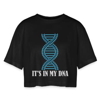 DNA Train Track Railfan Railroad Lover - Women’s Oversized Cropped T-Shirt - black - Front - AI Model Female 172 light (172cm)