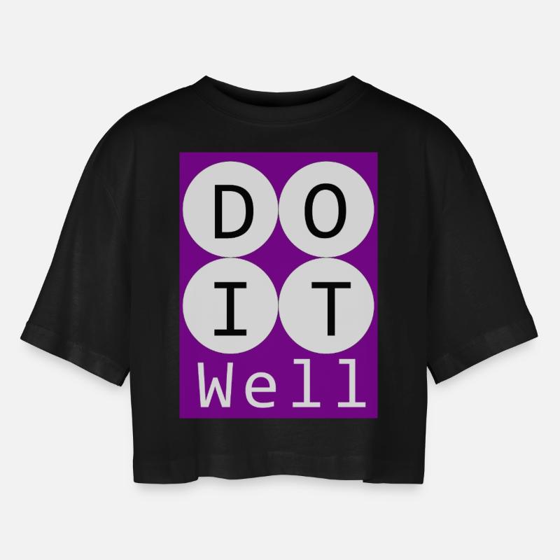 Does Good 👍 - Women’s Oversized Cropped T-Shirt - black
