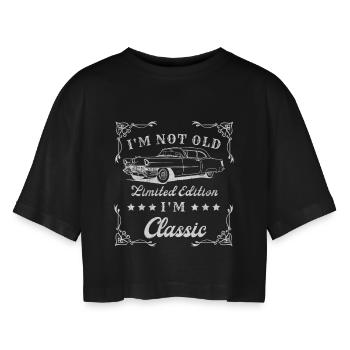 I'm Not Old I'm Classic Vintage Car - Women’s Oversized Cropped T-Shirt - black - Front - AI Model Female 172 light (172cm)