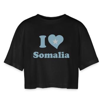 I love Somalia - J'aime la Somalie - T-shirt court oversize Femme - noir - Devant - AI Model Female 172 light (172cm)