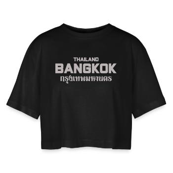 Paysage urbain majuscule de Bangkok - T-shirt court oversize Femme - noir - Devant - AI Model Female 172 light (172cm)