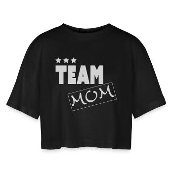 TEAM MOM - T-shirt court oversize Femme - noir - Devant - AI Model Female 172 light (172cm)