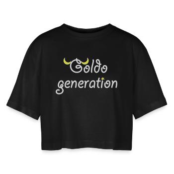 Goldo generation - T-shirt court oversize Femme - noir - Devant - AI Model Female 172 light (172cm)
