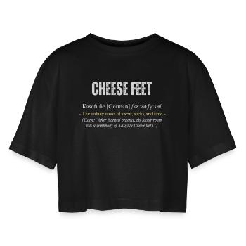 Définition de « Cheese Feet » avec - T-shirt court oversize Femme - noir - Devant - AI Model Female 172 light (172cm)