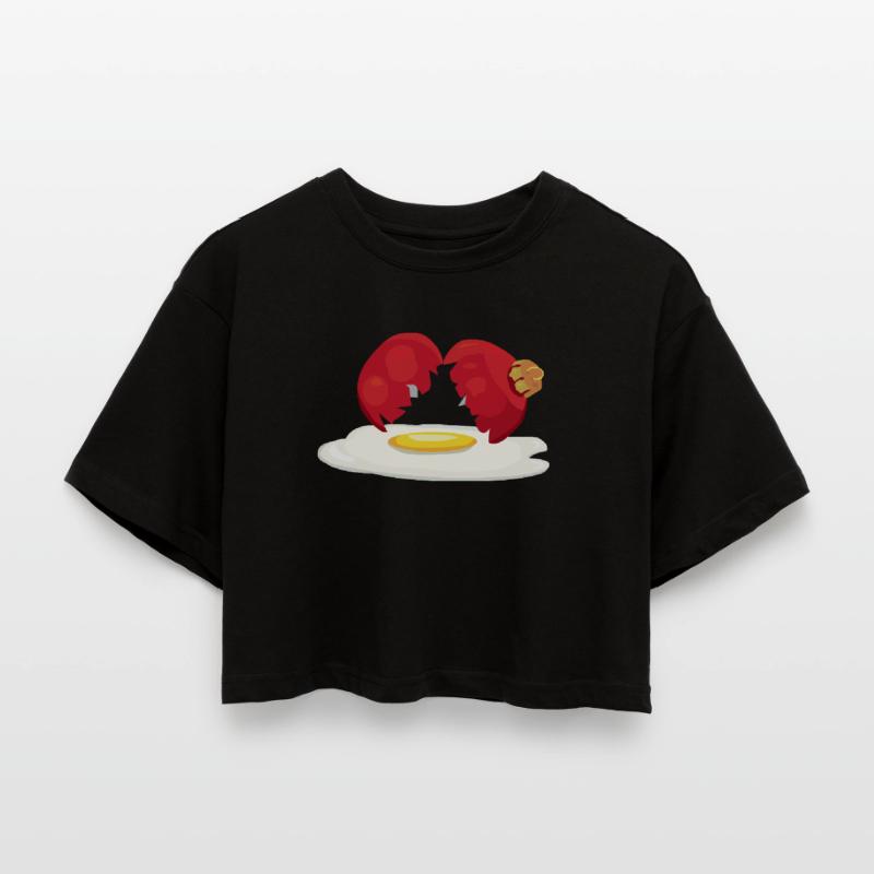 Weihnachtskugel zerbrochenes Ei Frauen Oversized Cropped T-Shirt