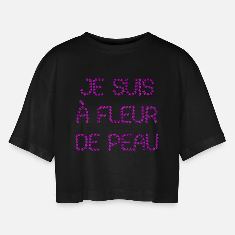 ICH BIN GERADE! - Frauen Oversized Cropped T-Shirt - Schwarz