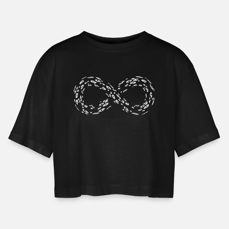 Leopard Infinity Loop - Women’s Oversized Cropped T-Shirt - black