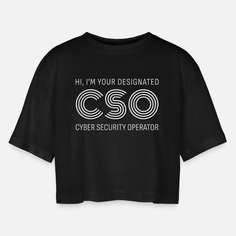CSO Cyber Security Operator - Women’s Oversized Cropped T-Shirt - black