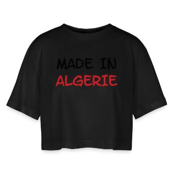 Made in Algérie - T-shirt court oversize Femme - noir - Devant - AI Model Female 172 light (172cm)