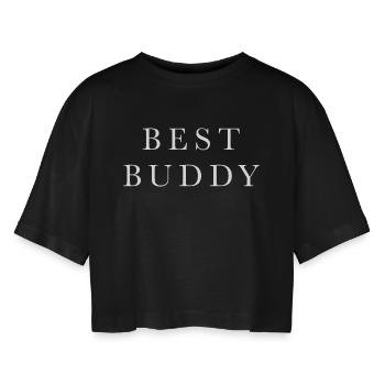 Meilleur Buddy White - T-shirt court oversize Femme - noir - Devant - AI Model Female 172 light (172cm)