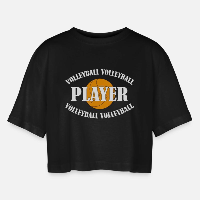 Volleyball Player - Women’s Oversized Cropped T-Shirt - black