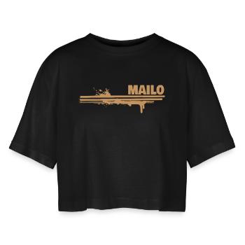 Touche de couleur Mailo - T-shirt court oversize Femme - noir - Devant - AI Model Female 172 light (172cm)