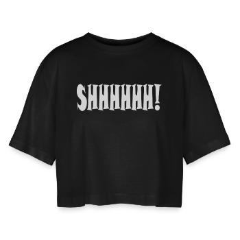 Chut ! Typographie minimaliste - T-shirt court oversize Femme - noir - Devant - AI Model Female 172 light (172cm)