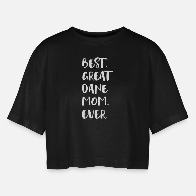Deutsche Dogge Grand Dane - Oversize cropped T-shirt til damer - sort