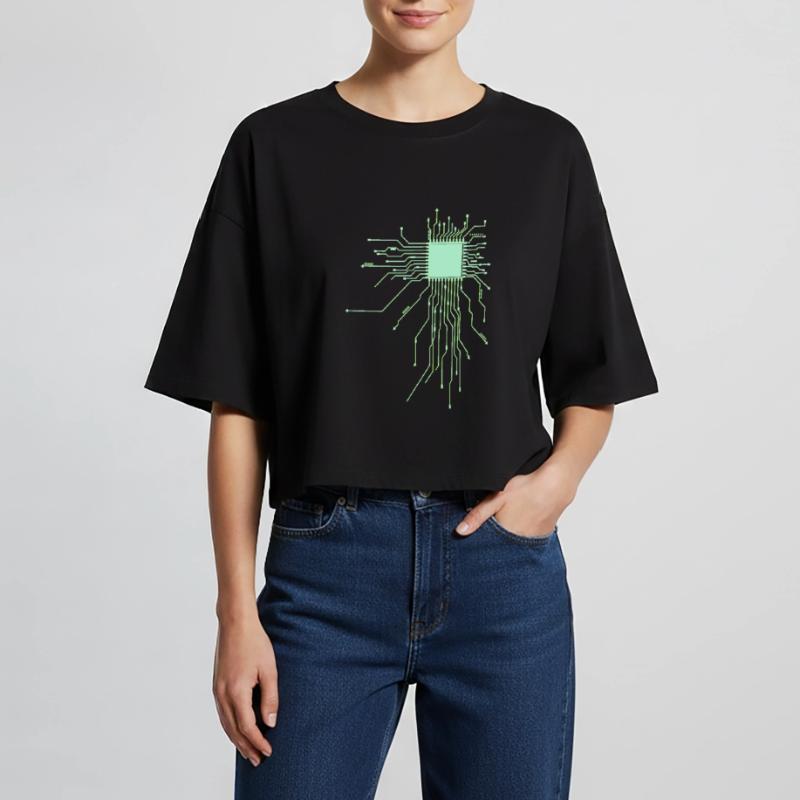 conseil d’administration core cpu ordinateur nerd pc humour geek code T-shirt court oversize Femme