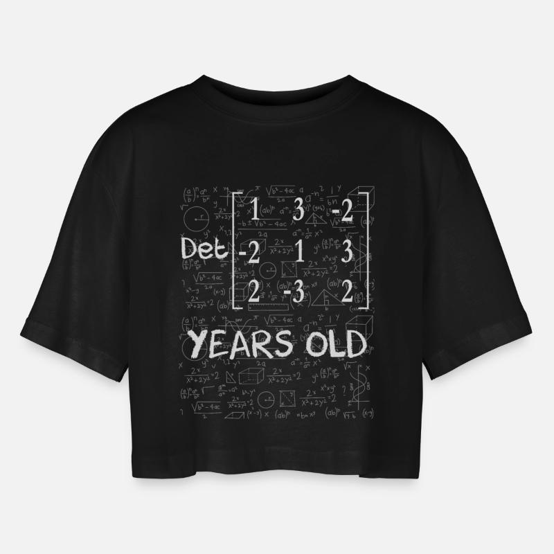 33rd birthday 33 years matrix determinant - Women’s Oversized Cropped T-Shirt - black