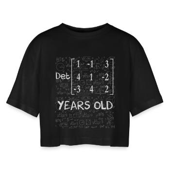 69th birthday 69 years matrix determinant - Women’s Oversized Cropped T-Shirt - black - Front - AI Model Female 172 light (172cm)