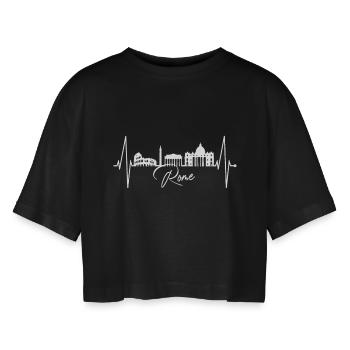Roma Colosseo Heartbeat Roma Skyline Roma Italia - Maglietta corta dal taglio oversize per donna - nero - Fronte - AI Model Female 172 light (172cm)