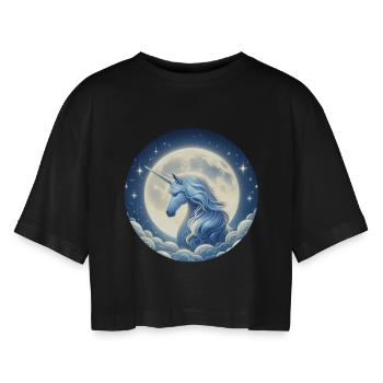 Fantaisie Licorne Chevaux Fans Licorne Amoureux - T-shirt court oversize Femme - noir - Devant - AI Model Female 172 light (172cm)