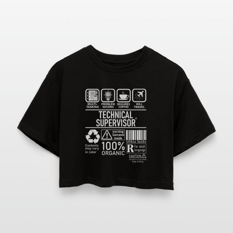 Technical Supervisor multi tasking problem solving Frauen Oversized Cropped T-Shirt