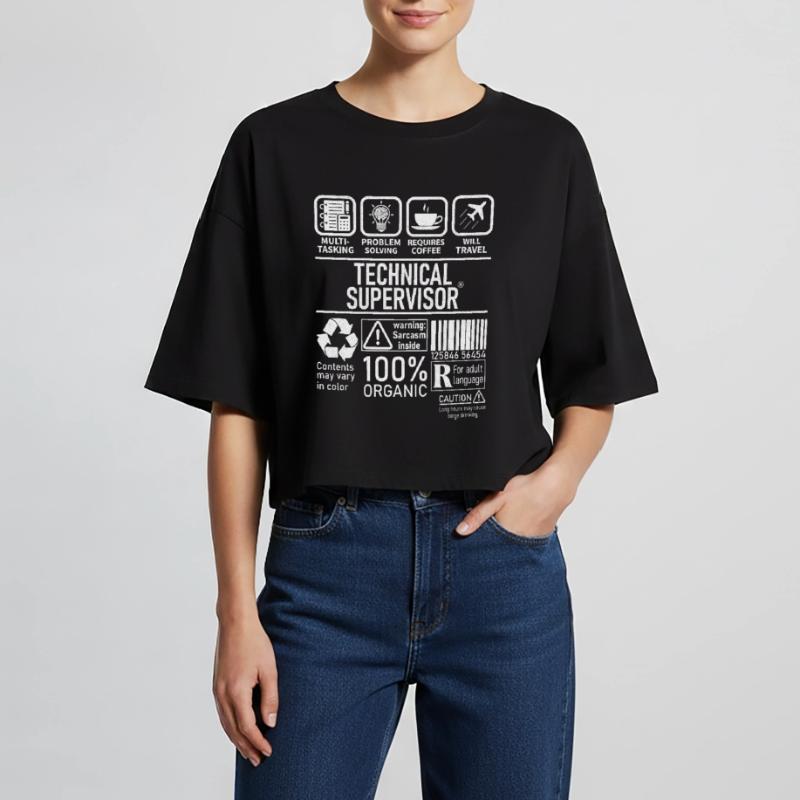 Technical Supervisor multi tasking problem solving Frauen Oversized Cropped T-Shirt