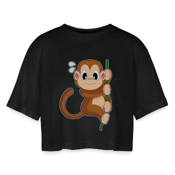Monkey Liana Jungle - T-shirt court oversize Femme - noir - Devant - AI Model Female 172 light (172cm)
