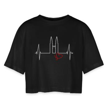 Kuala Lumpur Skyline Heartbeat Malaisie Amour KLCC - T-shirt court oversize Femme - noir - Devant - AI Model Female 172 light (172cm)