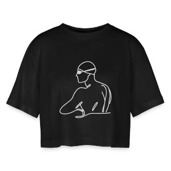 Croquis flottant - T-shirt court oversize Femme - noir - Devant - AI Model Female 172 light (172cm)