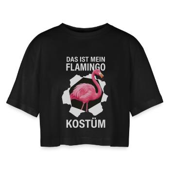C’EST MON COSTUME DE FLAMANT ROSE - T-shirt court oversize Femme - noir - Devant - AI Model Female 172 light (172cm)