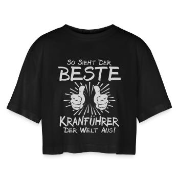 Best Crane Operator - Women’s Oversized Cropped T-Shirt - black - Front - AI Model Female 172 light (172cm)