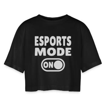 Mode esport ACTIVÉ – Gaming - T-shirt court oversize Femme - noir - Devant - AI Model Female 172 light (172cm)