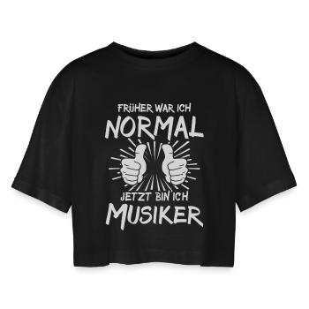Musiker - Frauen Oversized Cropped T-Shirt - Schwarz - Vorne - AI Model Female 172 light (172cm)