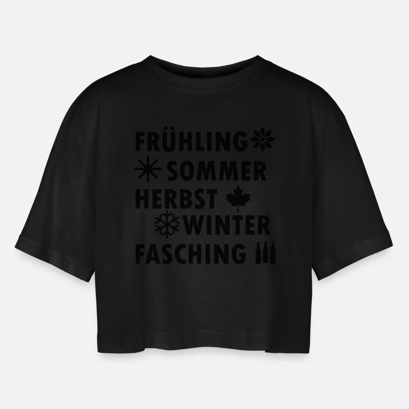 fasching - Women’s Oversized Cropped T-Shirt - black