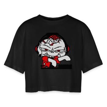 Zombie Monster DJ Horreur Mixer Musique de fête - T-shirt court oversize Femme - noir - Devant - AI Model Female 172 light (172cm)