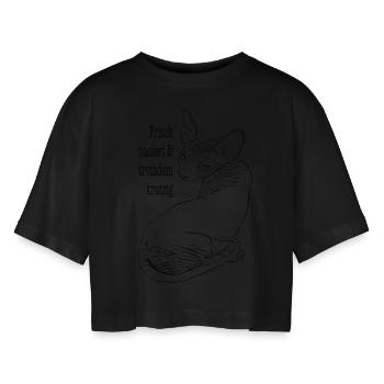 Lineart rugueux - T-shirt court oversize Femme - noir - Devant - AI Model Female 172 light (172cm)