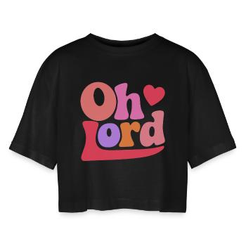 Seigneur - T-shirt court oversize Femme - noir - Devant - AI Model Female 172 light (172cm)